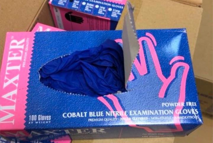 Nitryle Examination Gloves Maxter Cobalt Blue 